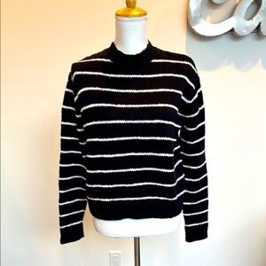 Vince Black & White Striped Cotton Sweater: Size S Excellent Condition